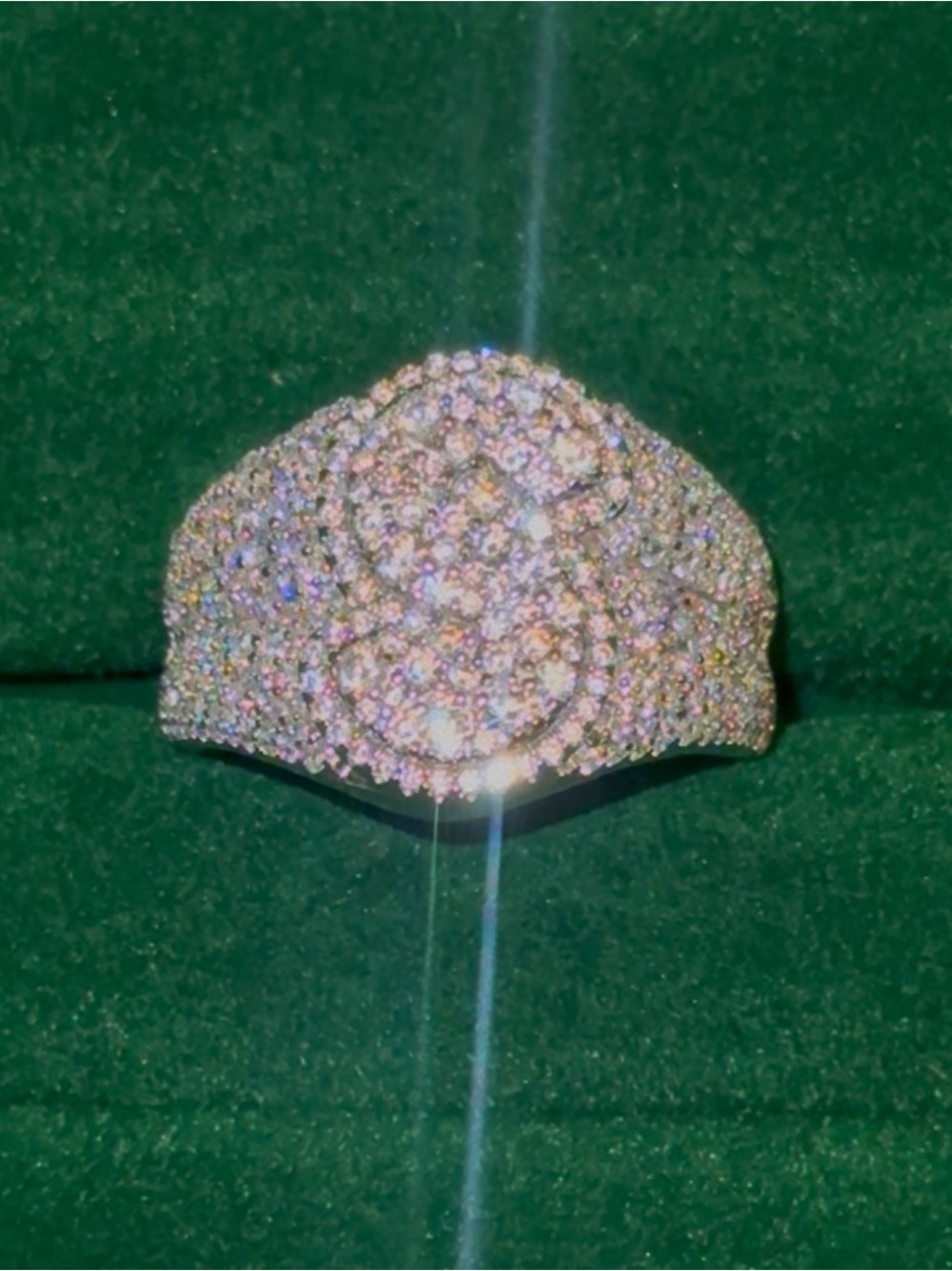 Sparkling Pavé Halo Cocktail Ring in White